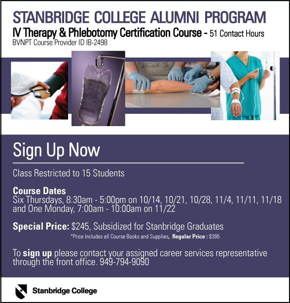 Alumni Workshop: IV Therapy Phlebotomy Certification Course