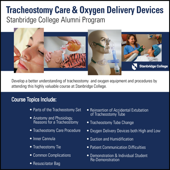 Stanbridge College Alumni Workshop - Tracheostomy Care & Oxygen Delivery Devices  