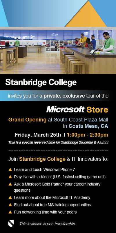 Stanbridge College - Exclusive Grand Opening Tour of the Microsoft Store  