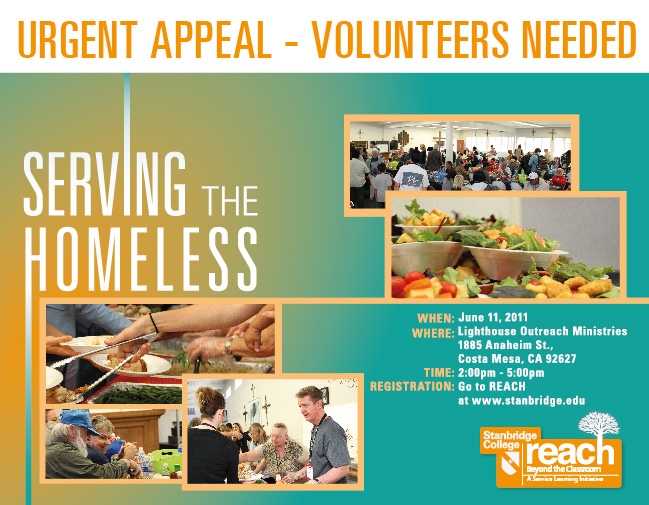 URGENT APPEAL! Volunteers needed to serve the homeless!  