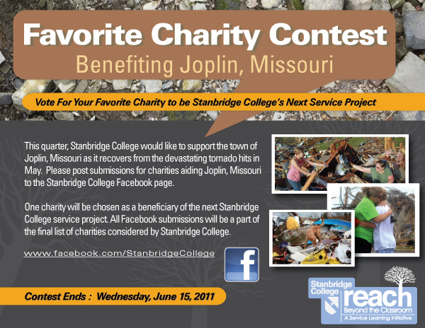 Favorite Charity Contest to Support the Joplin Tornado Disaster  