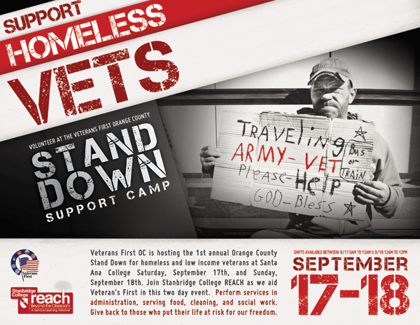 Help Veterans First with the 1st Annual OC Stand Down for Homeless Veterans  