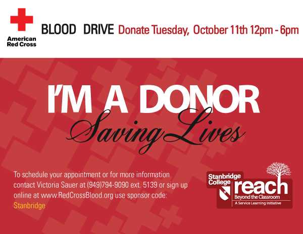 October Blood Drive: Sign up today to support the Red Cross on 10/11    
