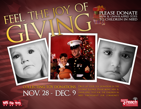 Announcing Christmas Toy Drive with Toys for Tots 11/28 – 12/9  