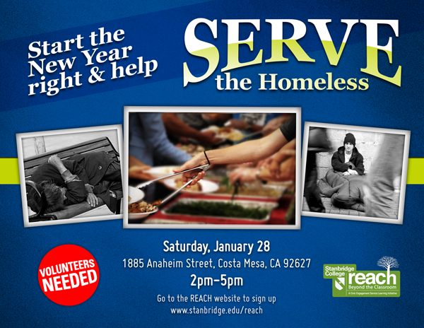 Be the Change: Help Serve a Meal to the Homeless of Orange County 1/28  