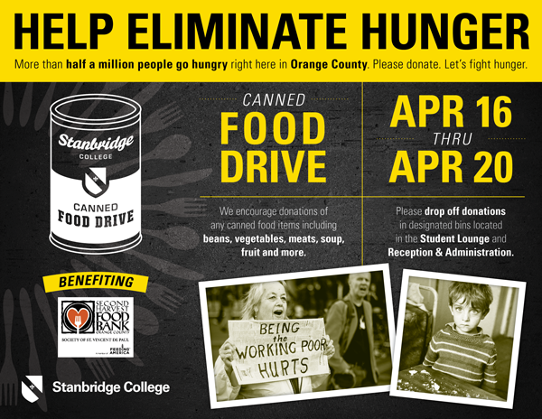 Starting 4/16 Canned Food Drive Week to Help Eliminate Hunger in OC  