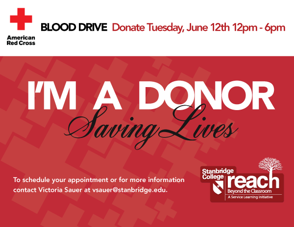  Donors Needed at June 12th Red Cross Blood Drive at Stanbridge College  