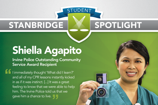 Stanbridge Student Spotlight: Nursing Student Assists in Saving Life, Receives Police Award for Service  