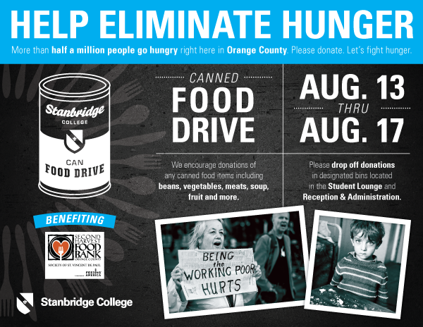 Feeding the Hungry: August Canned Food Drive Week 8/13 – 8/17  