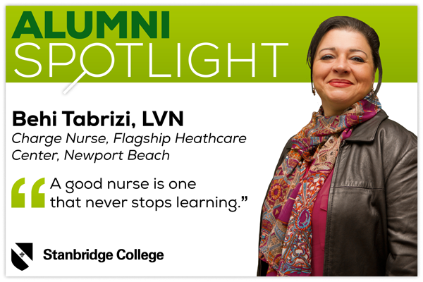 Stanbridge Spotlight: Nursing Alumnus Behi Tabrizi Never Stops Learning  