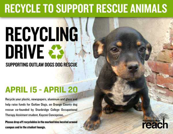 Recycling Drive for Outlaw Dogs Starting April 15th  