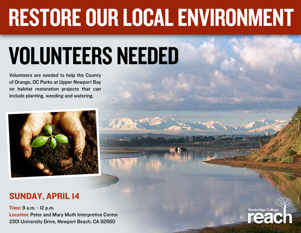 Volunteer with OC Parks and Help Celebrate the Earth on Sunday April 14, 2013  