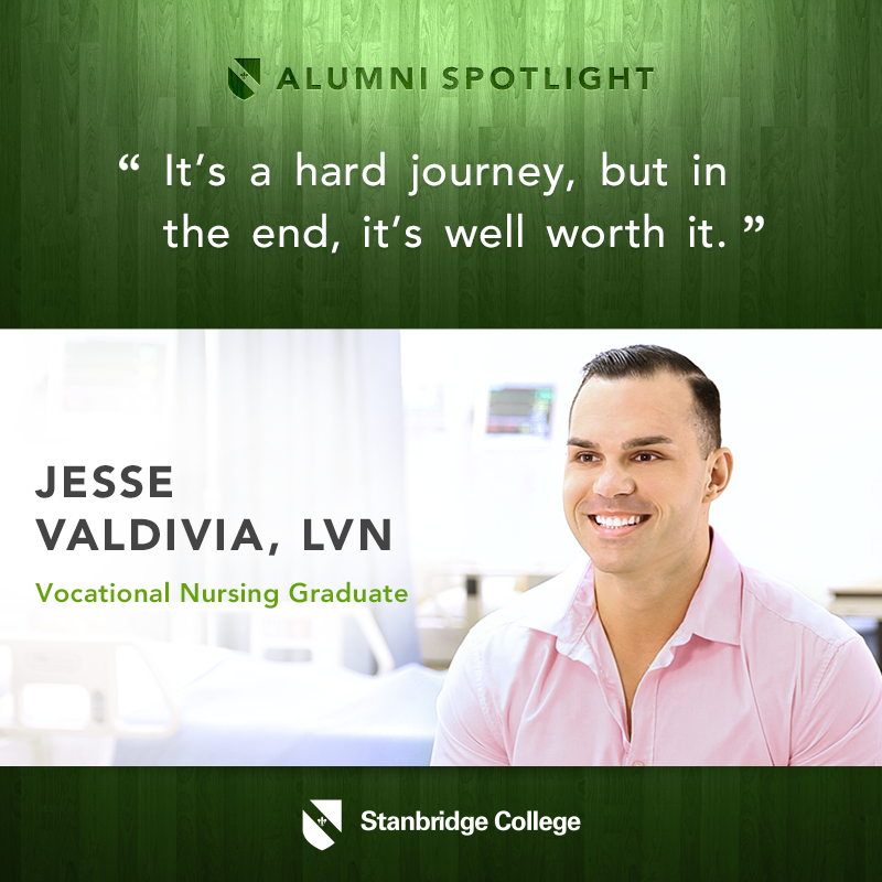 Alumni Spotlight: Jesse Valdivia, LVN, Makes the Climb from Retail to Nursing  